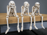 Set of 3 'See No Evil' Skeleton Figurines 2