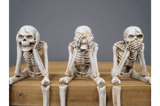 Set of 3 'See No Evil' Skeleton Figurines 3