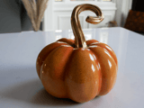 Decorative Ceramic Pumpkin with Gold Twist Stem 3