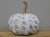 Decorative Floral Pumpkin with Gold Accents 1