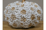 Decorative Floral Pumpkin with Gold Accents 3