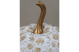 Decorative Floral Pumpkin with Gold Accents 2