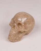 Decorative Resin Skull Ornament, Cream and Brown Stone Effect, Gothic Decor 4