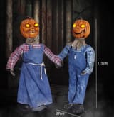 Scary Pumpkin Twin Figures with Light Up Eyes 2