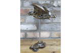 Metal Steampunk Bat Ornament with Gear Details 3