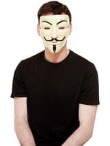 Cream Plastic Guy Fawkes Mask 1