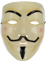 Cream Plastic Guy Fawkes Mask 2