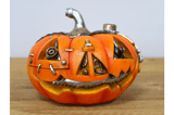 Steampunk Style Orange Plastic Pumpkin with Metal Accents 1