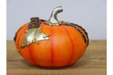 Steampunk Style Orange Plastic Pumpkin with Metal Accents 3