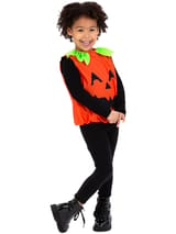 Toddler Pumpkin Costume with Leaf Collar 2