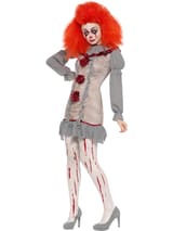 Vintage Clown Lady Costume in Grey & Red 4