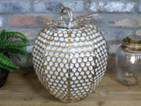 Metal Pumpkin Ornament with Gold Finish 4