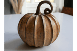 Pumpkin with Swirled Glitter Stem, Autumn Decoration
