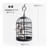 Metal Skull Birdcage with Cat Skeleton Halloween Decoration