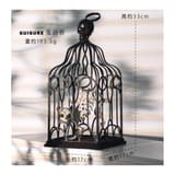 Metal Skull Birdcage with Cat Skeleton Halloween Decoration