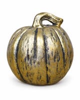 Gold Pumpkin Decoration with Black Accents