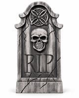 Halloween Tombstone Decoration with Skull and RIP Detail 91cm