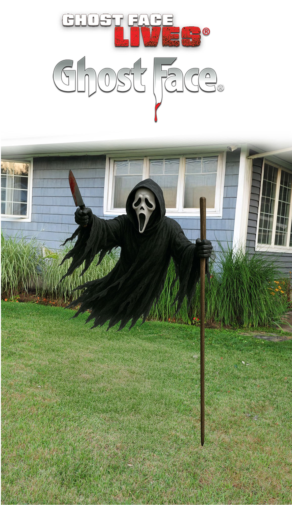 Flying Ghost Face Hanging Halloween Decoration 1.5m 2