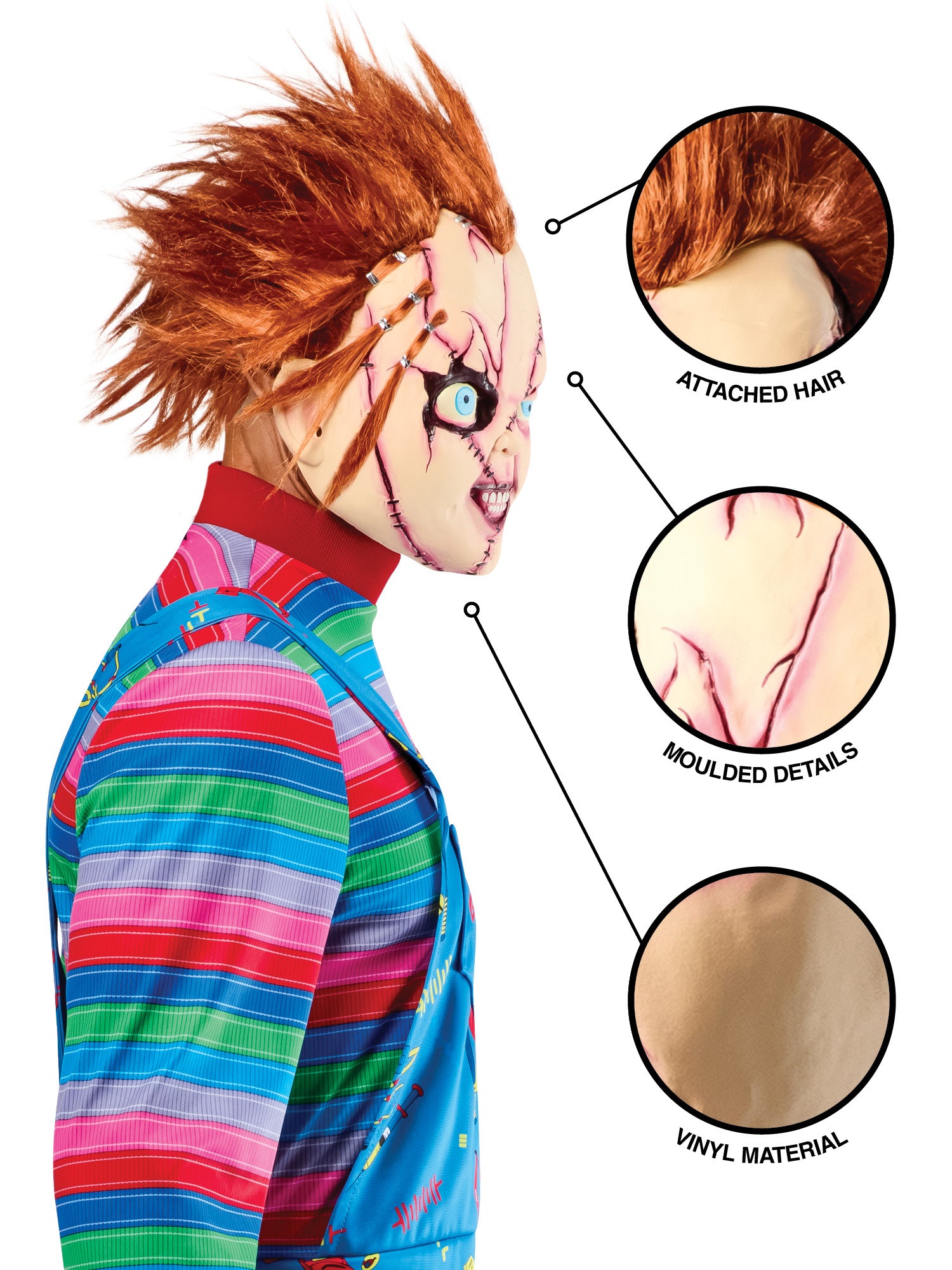 Chucky Stitched Up Three Quarter Costume Mask 8