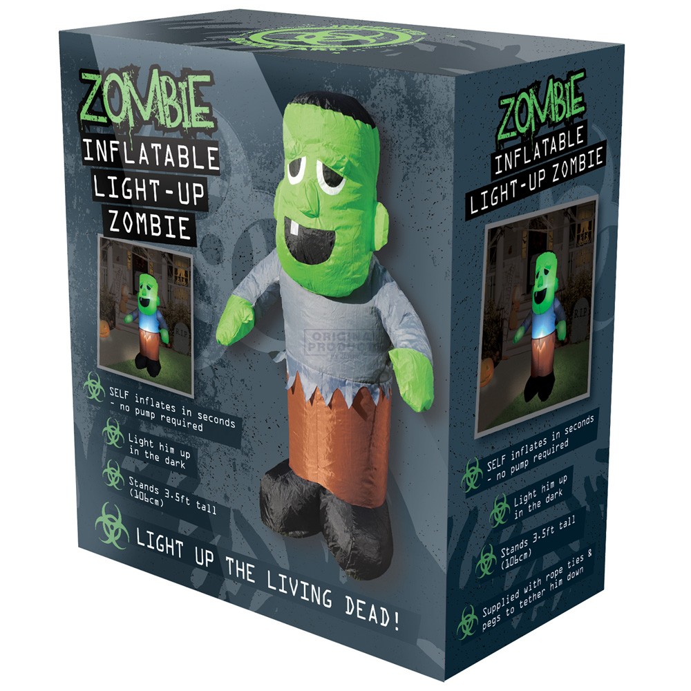 Inflatable Light-Up Zombie Halloween Decoration