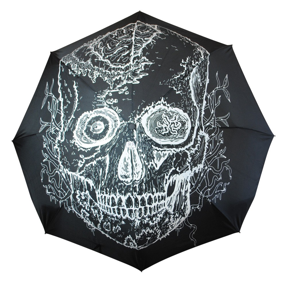 Glow-in-the-Dark Skull Handle Umbrella