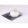 Decorative Ribbed White Glass Pumpkin with Gold Stem 5