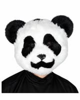 Furry Black and White Panda Face Mask