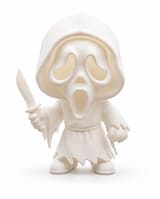 White 3D Printed Chibi Ghost Face Figure