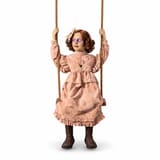 Animated Halloween Dolly Girl on Swing with Lights Animatronic Prop