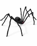 The Twiddlers giant black hairy Halloween spider with eight long legs and red eyes