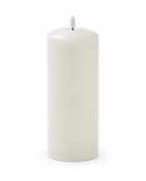 Ivory wax LED pillar candle with a 3D flame, 25cm high and 10cm diameter