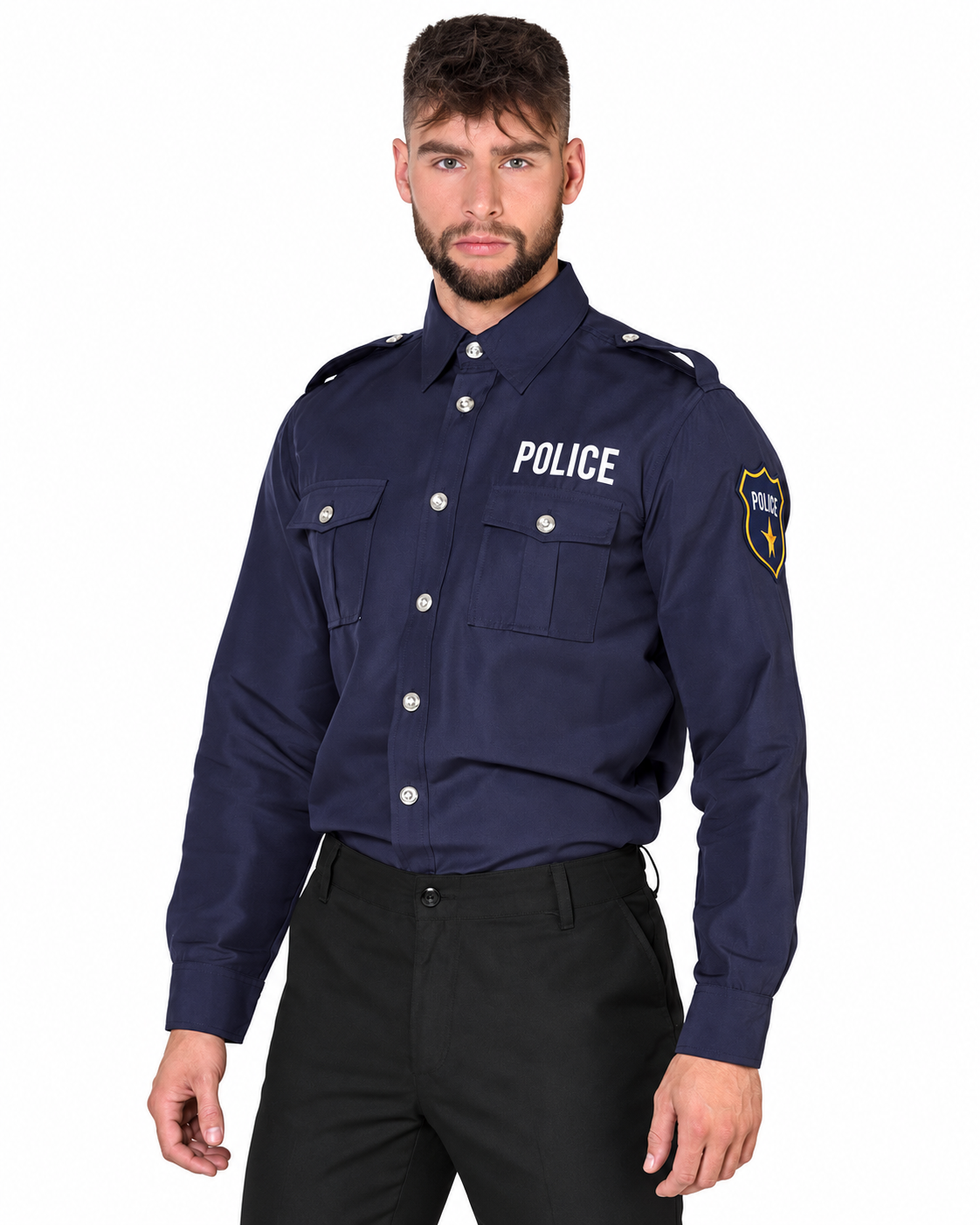 Police Shirt – Large – white background product image