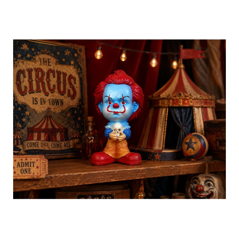 Big Head Clown Halloween Figurine