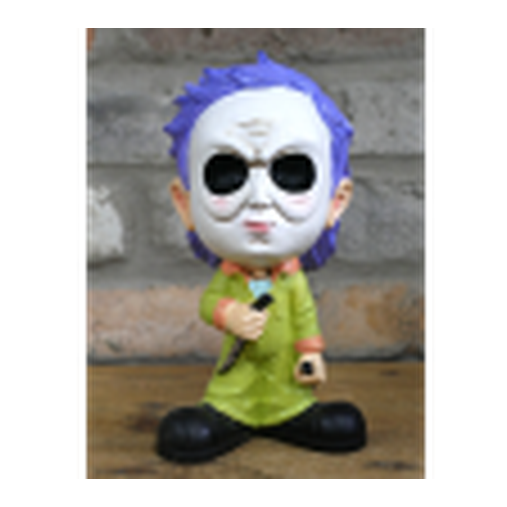 Big Head Man With Knife Halloween Figurine