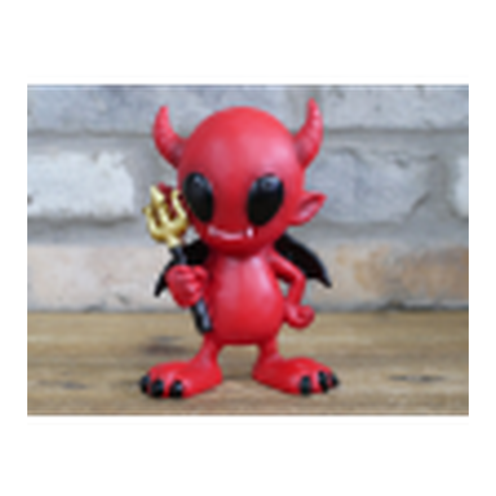 Little Devil Red Figurine holding Golden Trident