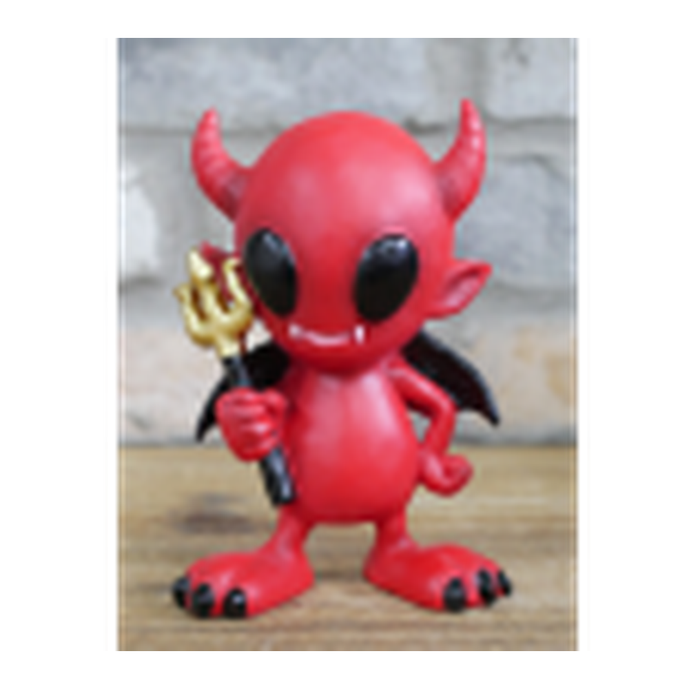 Little Devil Red Figurine holding Golden Trident