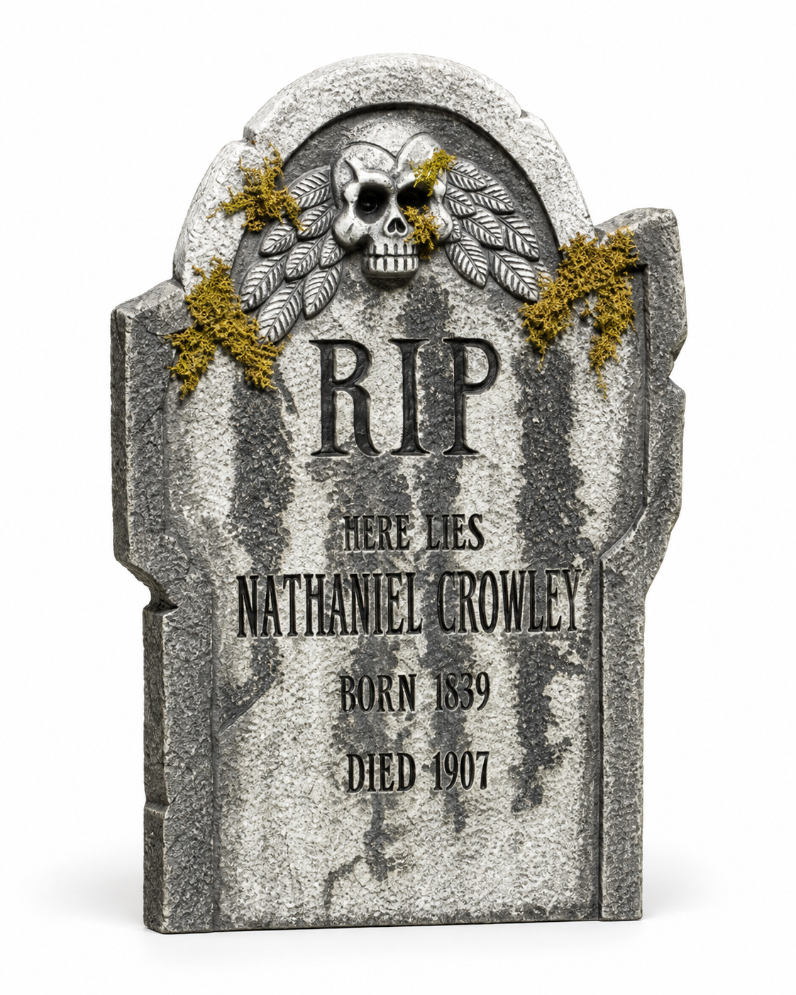 Nathaniel Crowley 56cm mossy Halloween tombstone decoration