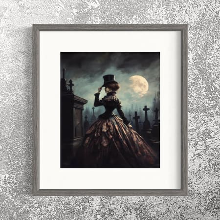 Moonlit Elegance in the Cemetery Wall Decor
