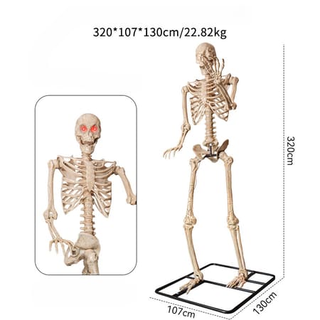 Extra Tall Halloween Skeleton with Light Up Eyes