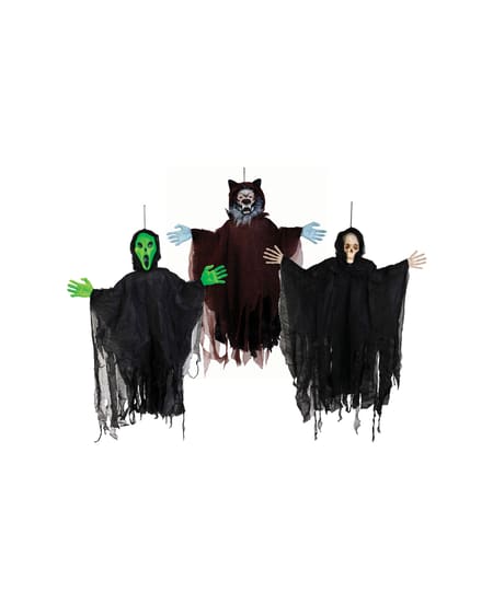 Halloween Hanging Figures - Alien, Wolf, Reaper - 91cm Poseable