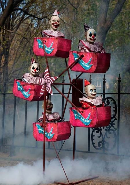 Animated Clown Ferris Wheel Halloween Prop