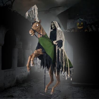Reaper's Ride Animated Prop Lifesize Halloween Horseman Animatronic
