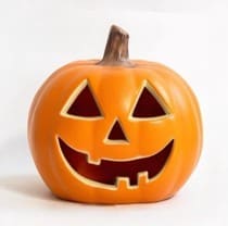 Smiling Orange Jack-O-Lantern Halloween Pumpkin Decoration