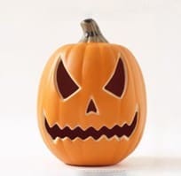 Halloween Pumpkin Decoration with Carved Face
