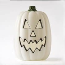 White Light Up Jack-O-Lantern Halloween Pumpkin Decoration