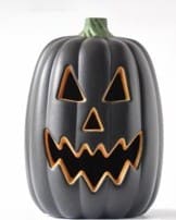 Spooky Black Jack-O-Lantern Pumpkin Halloween Decoration