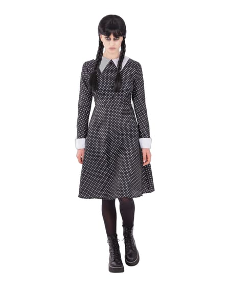 Gothic School Girl Costume Spotted Dress