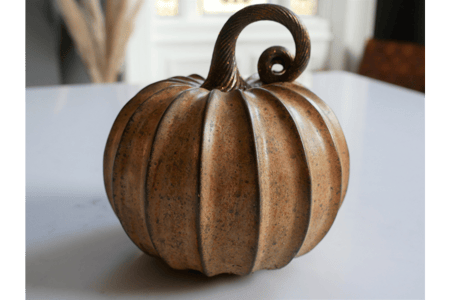 Pumpkin with Swirled Glitter Stem, Autumn Decoration