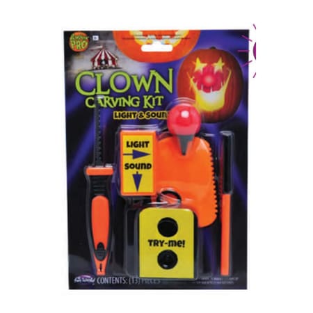 Clown Pumpkin Carving Kit with Light & Sound (13 Piece)