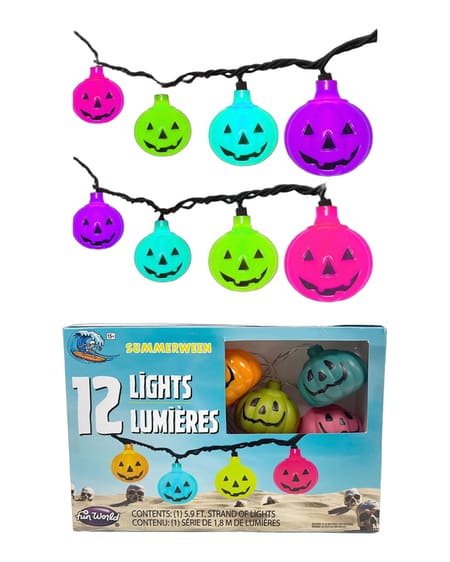 Summerween Rainbow Pumpkin String Lights